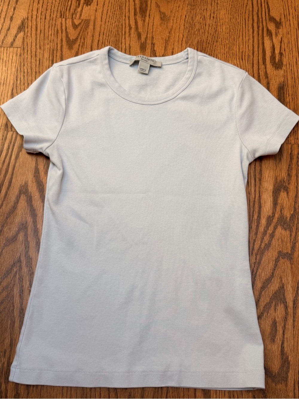AllSaints Pale Blue Short-Sleeve Crewneck Tee